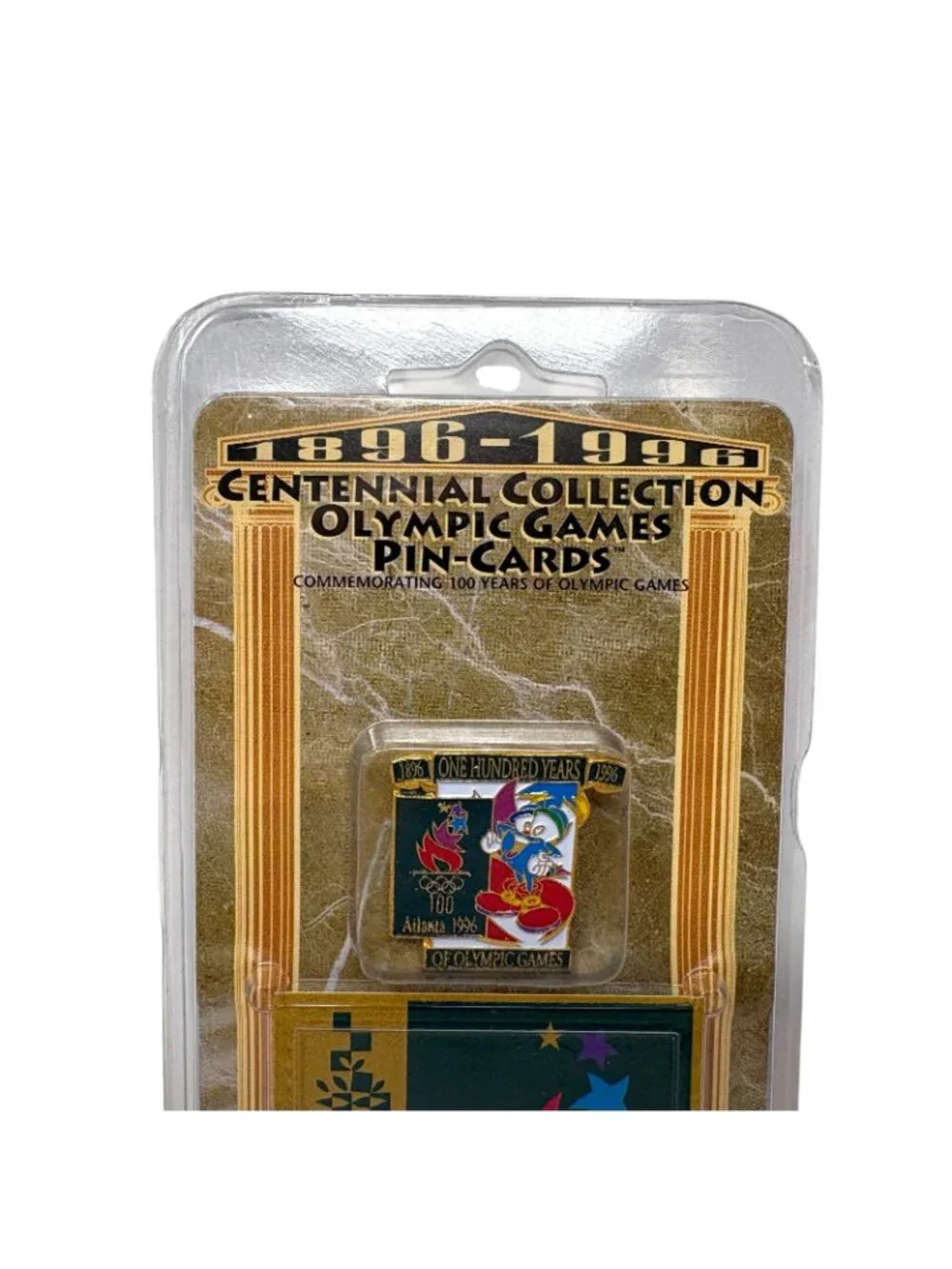 VINTAGE 1996 Centennial Collection Olympic Games Pin on Card Sealed Atlanta 1996